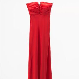 Elegant Red Strapless Dress